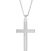 14k White 21.5x12 Mm Cross 18' Necklace