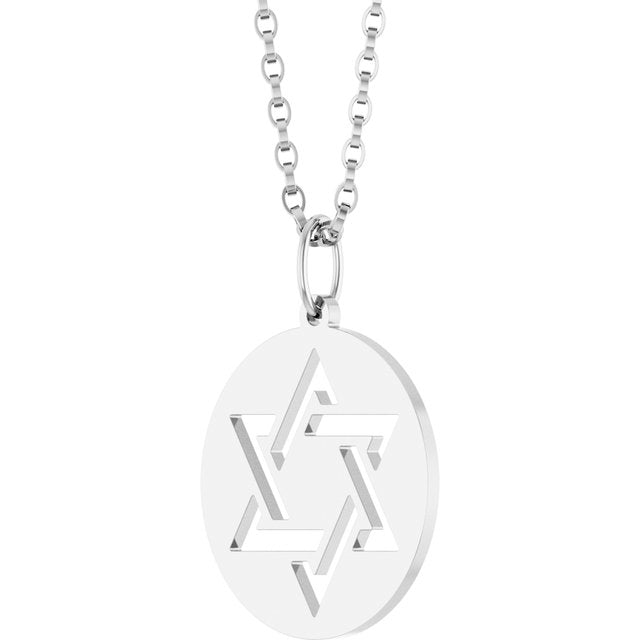 Sterling Silver Star of David 18' Necklace