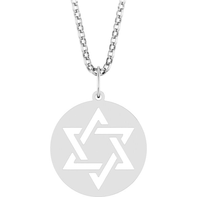 Sterling Silver Star of David 18' Necklace