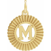 14K Yellow Initial M Pendant