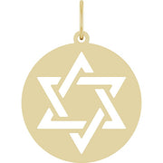 14K Yellow Star of David Pendant