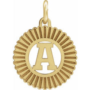 14K Yellow Initial A Pendant
