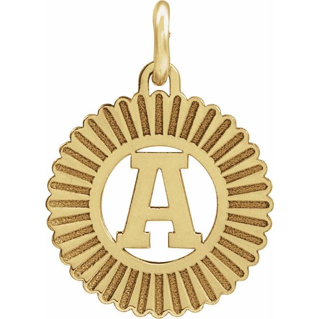 14K Yellow Initial A Pendant