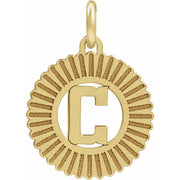 14K Yellow Initial C Pendant