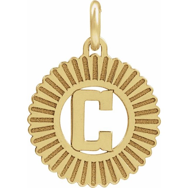 14K Yellow Initial C Pendant