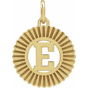 14K Yellow Initial E Pendant