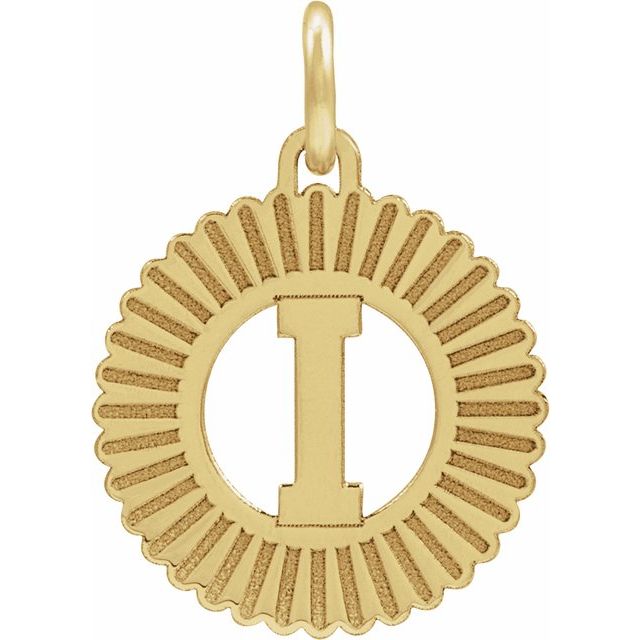 14K Yellow Initial I Pendant
