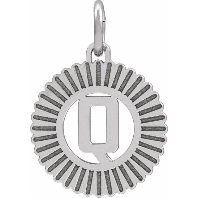 Sterling Silver Initial Q Pendant