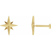 14K Yellow Star Earrings