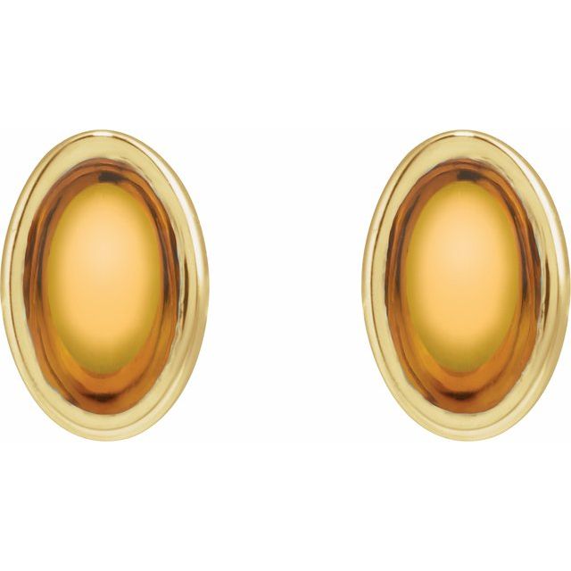 14K Yellow Natural Citrine Earrings