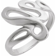 14K White Freeform Ring