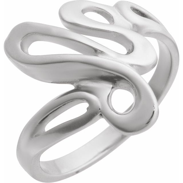 14K White Freeform Ring