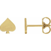 14K Yellow Spade Earring