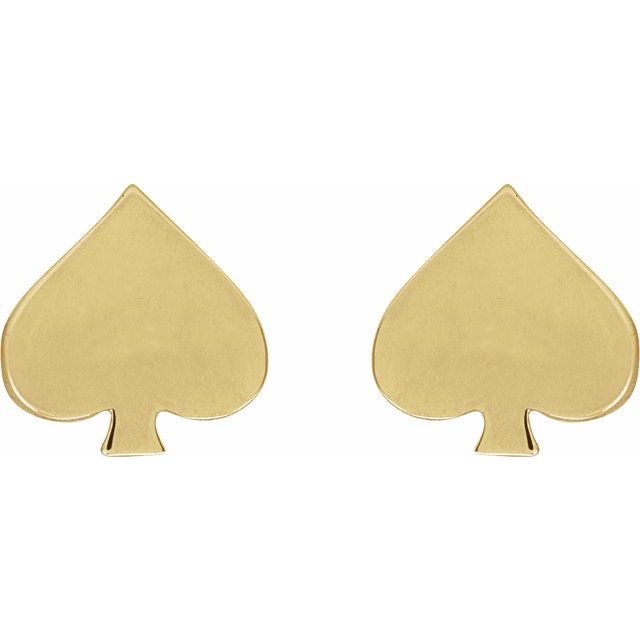 14K Yellow Spade Earrings