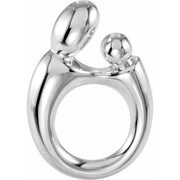 14K White 20.25x13.5 mm Mother and Child® Slide Pendant