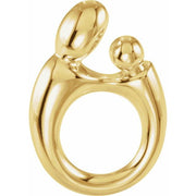 14K Yellow 20.25x13.5 mm Mother and Child® Slide Pendant