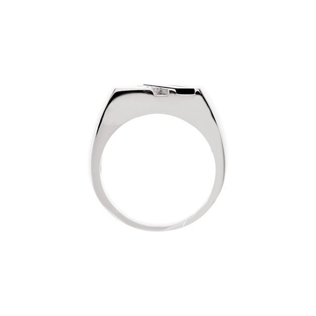 Sterling Silver Natural Black Onyx & 1/10 CTW Natural Diamond Ring
