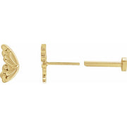 14K Yellow Left Butterfly Wing Earring