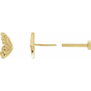 14K Yellow Butterfly Wing Earrings