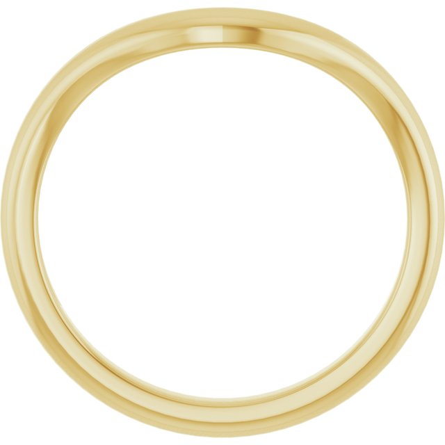 14K Yellow Band for 7x5 mm Emerald Ring