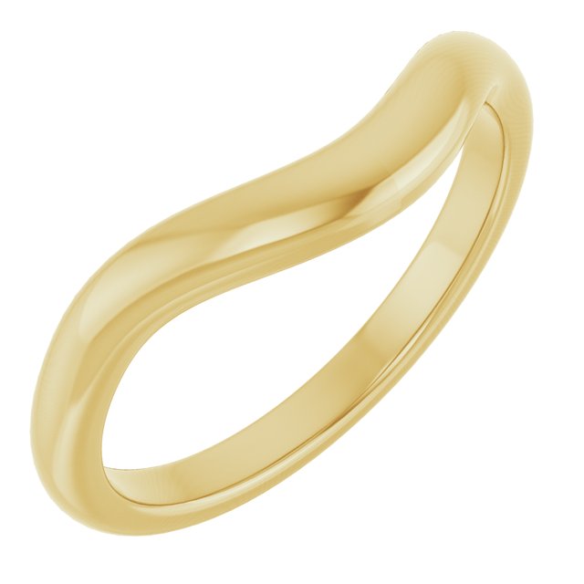 14K Yellow Band for 7x5 mm Emerald Ring