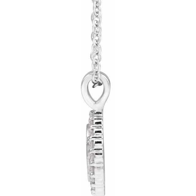 14k White 1/8 Ctw Natural Diamond 16-18' Necklace