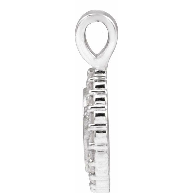 14K White 1/8 CTW Natural Diamond Pendant