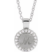14k White 1/8 Ctw Natural Diamond 16-18' Necklace