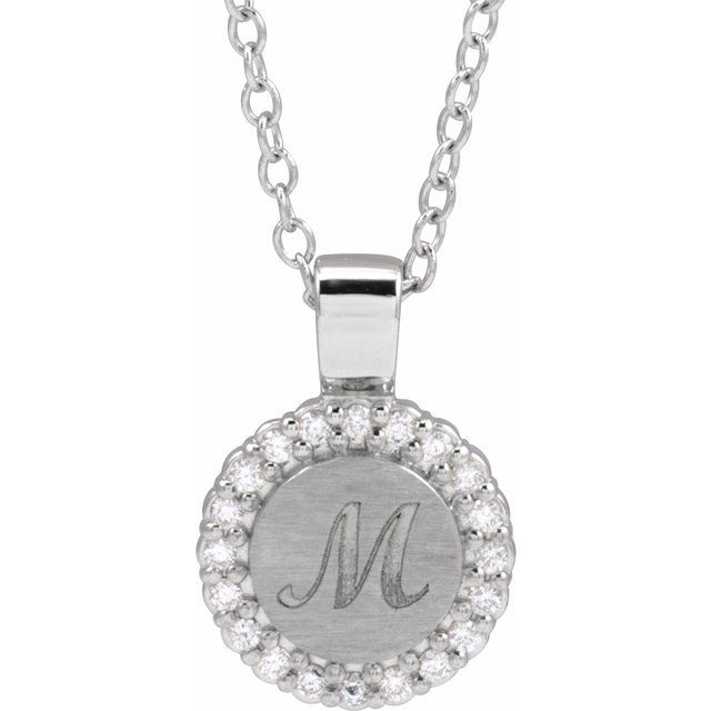 14k White 1/8 Ctw Natural Diamond 16-18' Necklace