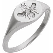 Sterling Silver Intaglio Bee Signet Ring