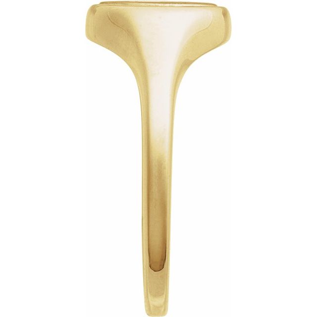 14K Yellow/White Engravable Round Signet Ring