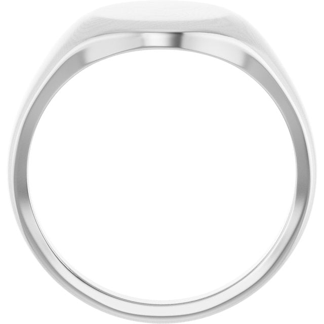 Sterling Silver 14.6x12.1 mm Oval Signet Ring