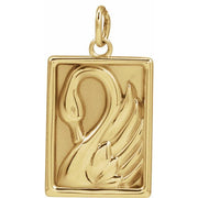 14K Yellow Swan Pendant