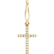 14K Yellow .08 CTW Natural Diamond Cross Charm