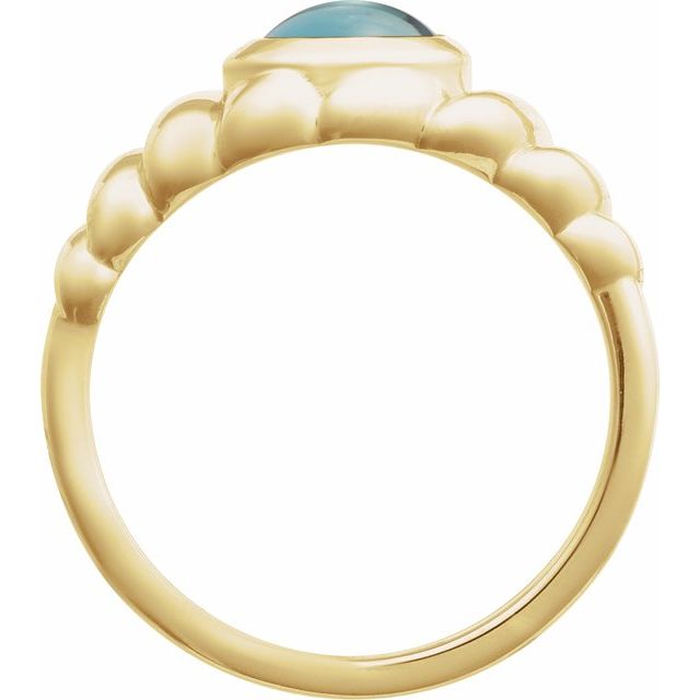 14K Yellow Natural London Blue Topaz Ring