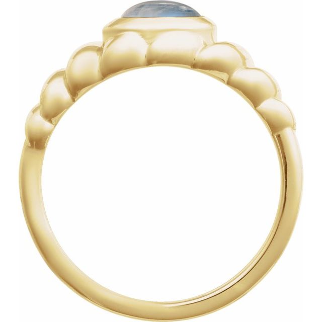 14K Yellow Natural Rainbow Moonstone Ring