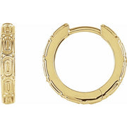 14K Yellow Hinged 13.5 mm Hoop Earrings