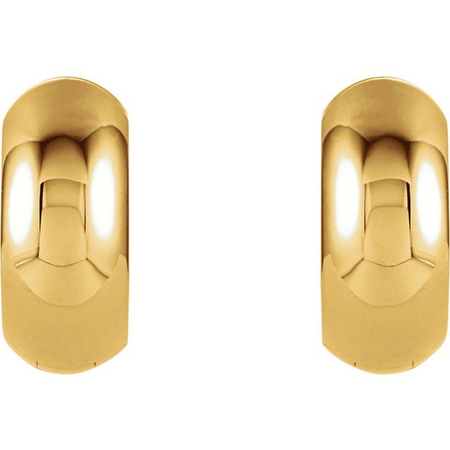 14K Yellow Hinged Hoop Earrings