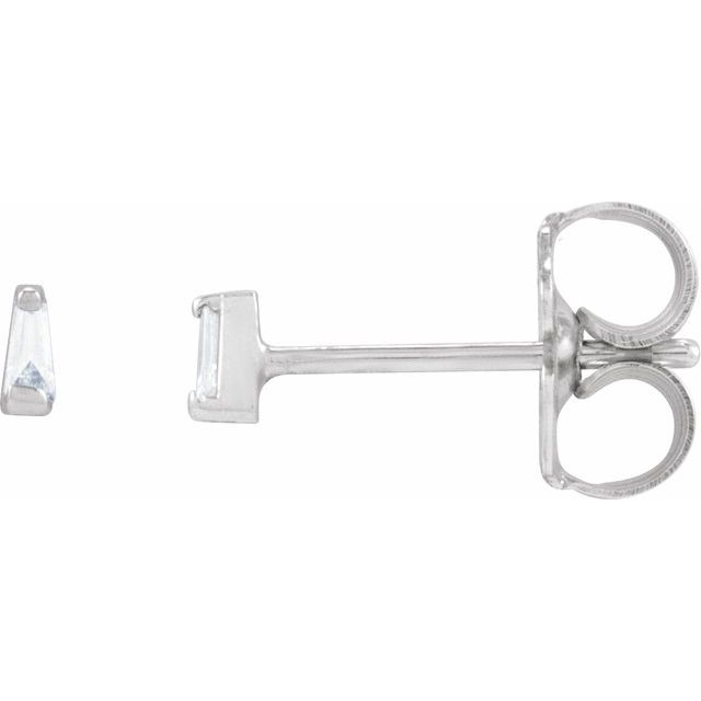 14K White .02 CTW Natural Diamond Channel-Set Earrings