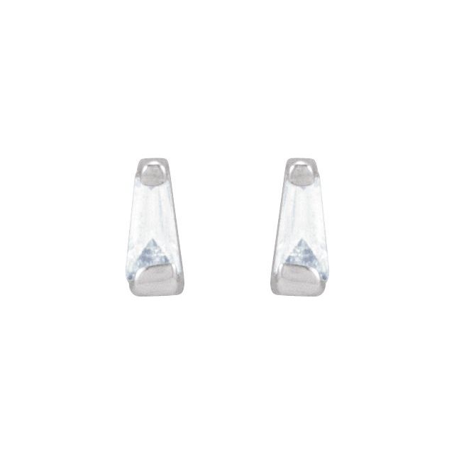 14K White .02 CTW Natural Diamond Channel-Set Earrings
