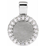 14K White 1/8 CTW Natural Diamond Pendant
