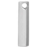 14K White Engravable Three-Sided Bar Pendant