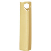 14K Yellow Engravable Three-Sided Bar Pendant