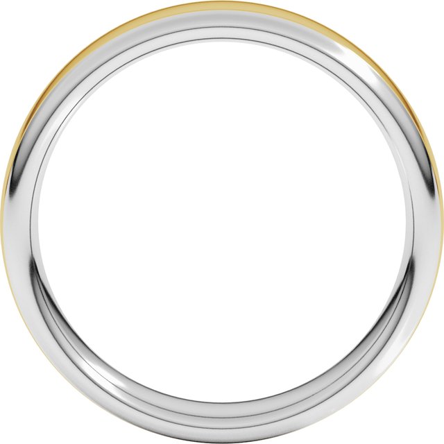 14K White/Yellow 5 mm Comfort-Fit Standard Weight European-Style Band Size 7.5