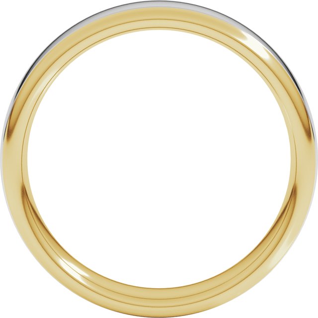 14K Yellow/White 5 mm Comfort-Fit Standard Weight European-Style Band Size 7.5