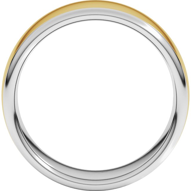 14k White/yellow 8 Mm Comfort-fit Standard Weight European-style Band Size 11.5
