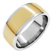 14k White/yellow 8 Mm Comfort-fit Standard Weight European-style Band Size 11.5