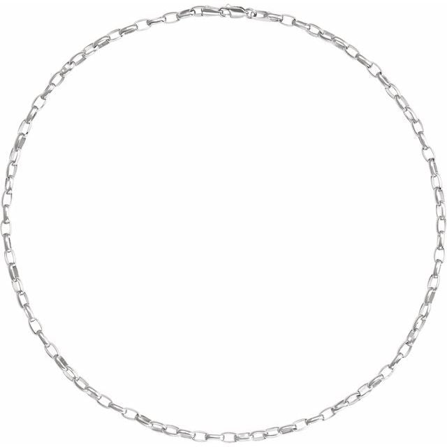Sterling Silver 3.9 mm Puffed Oval Cable 16' Chain