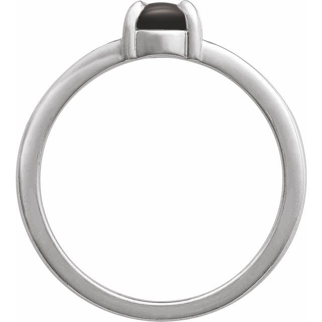 Sterling Silver Natural Onyx Cabochon Ring