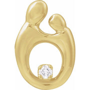 14k Yellow .03 Ct Natural Diamond Mother And Child® Slide Pendant